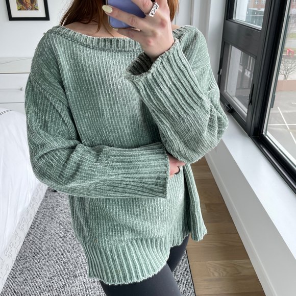 Callahan Chunky Knit Pullover Sweater Light Green Small - Picture 5 of 8